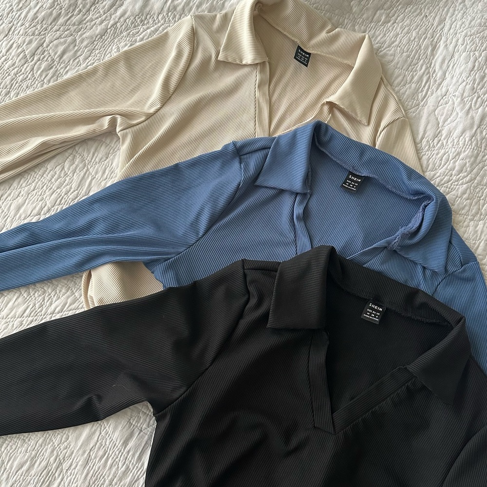 Three Cropped Long Sleeve Ribbed Polos
All Three - Picture 6 of 6